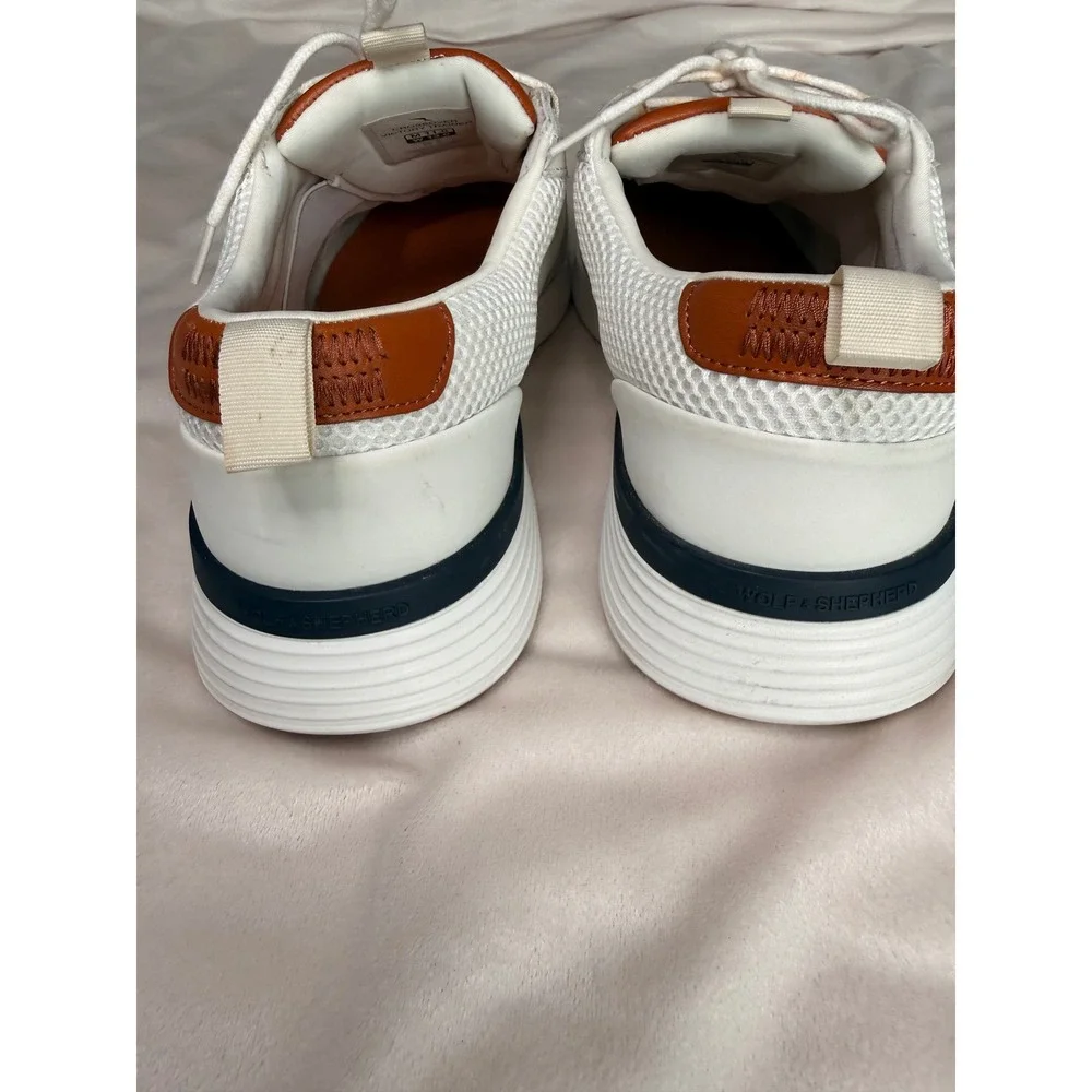 Wolf & Shepherd Crossover Victory Trainer White Tan Leather Mesh Sneakers 11